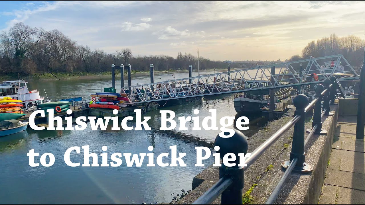 Walking Chiswick Bridge to Chiswick Pier - Thames Path, London - asmr walking