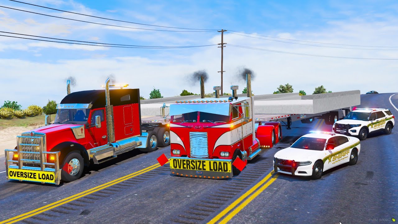 Hauling Oversize Bridge Load in GTA 5 RP!