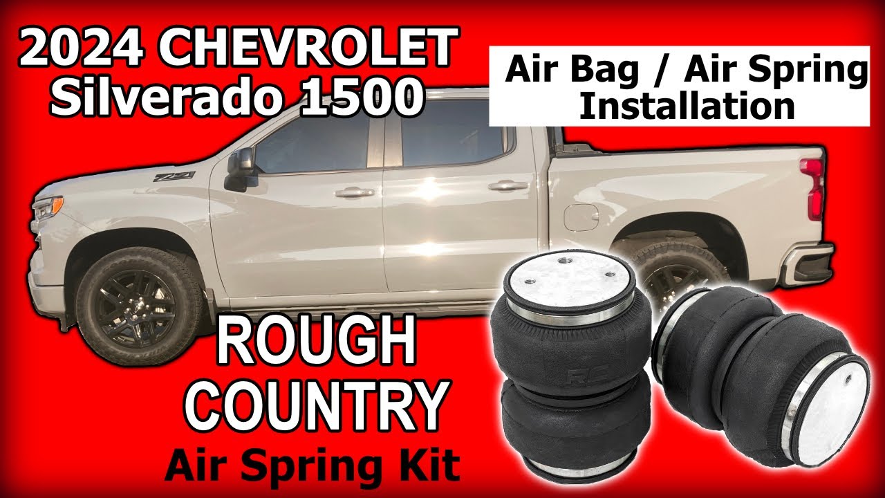 2024 Chevrolet Silverado 1500 Rough Country Air Spring kit-Air bag Installation. Chevy GMC