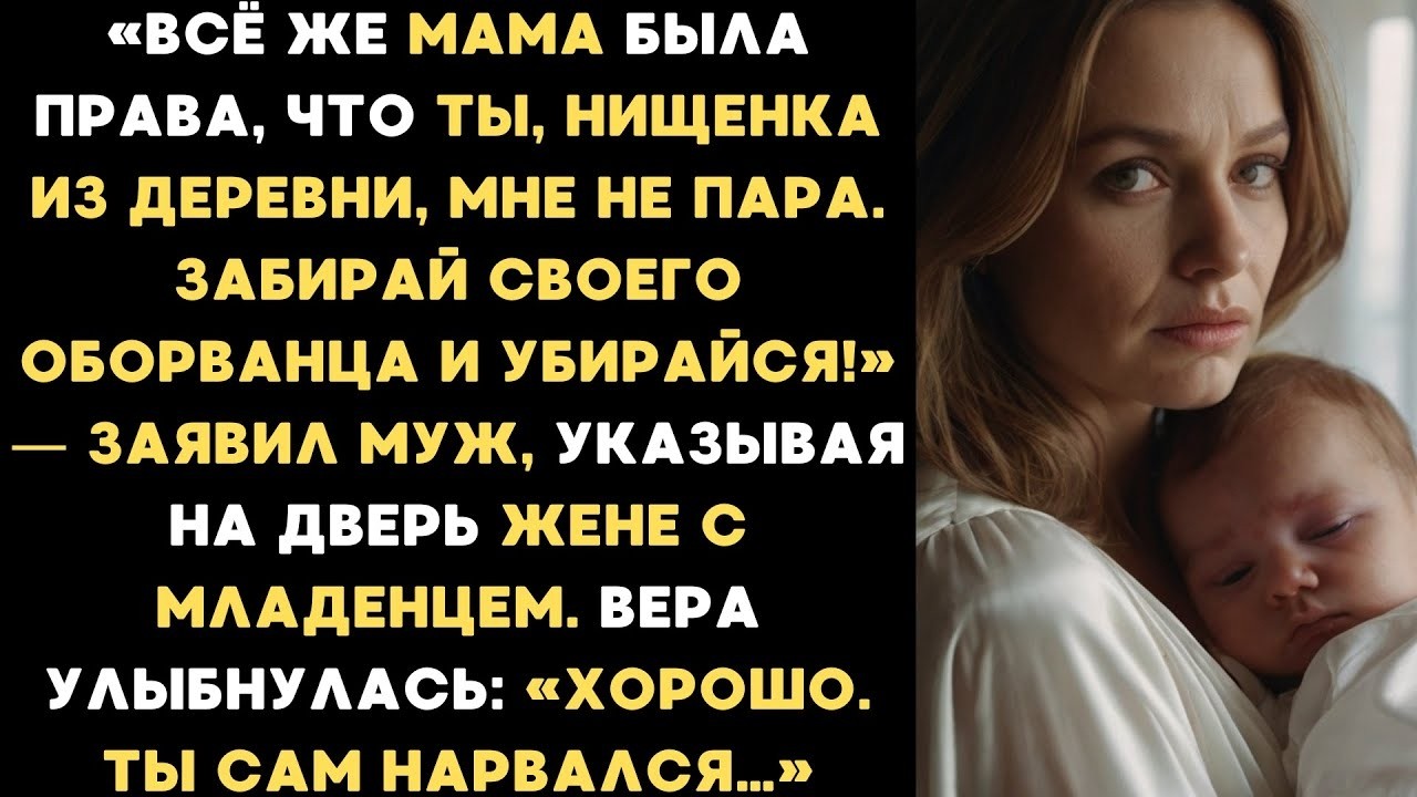 Мама была права, что ты нищенка из деревни мне не пара  Забирай своего оборванца и вон!   заявил