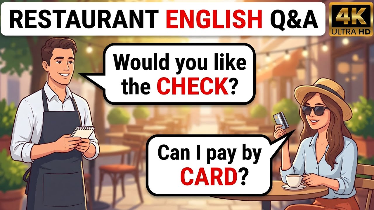 Dining Out English Conversation Practice | Real-Life Q&A to Learn English Speaking