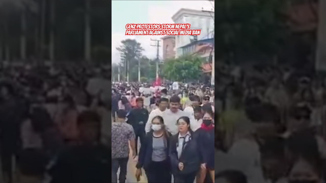 GenZ protestor in  Nepal&rsquo; #nepal #genz #instagrambanned #socialmedia #protest #news #viralvideo