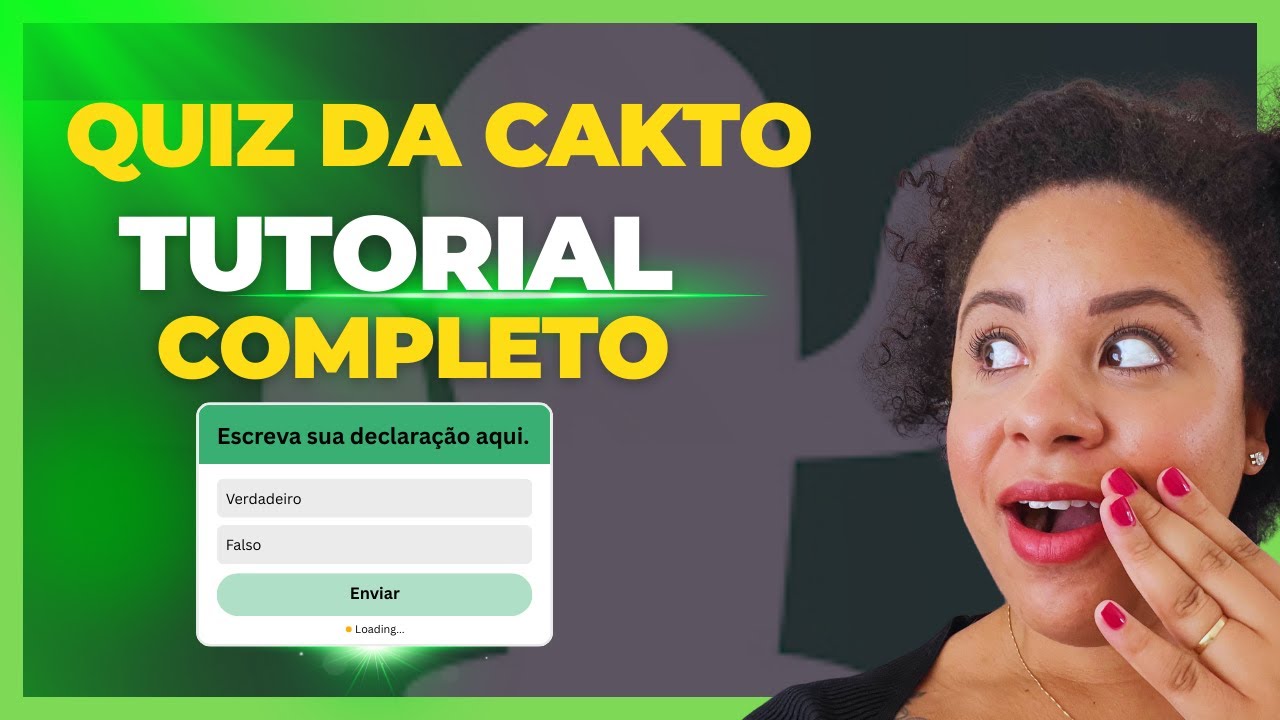 FUNIL DE VENDAS - QUIZ INTERATIVO DA CAKTO PASSO A PASSO