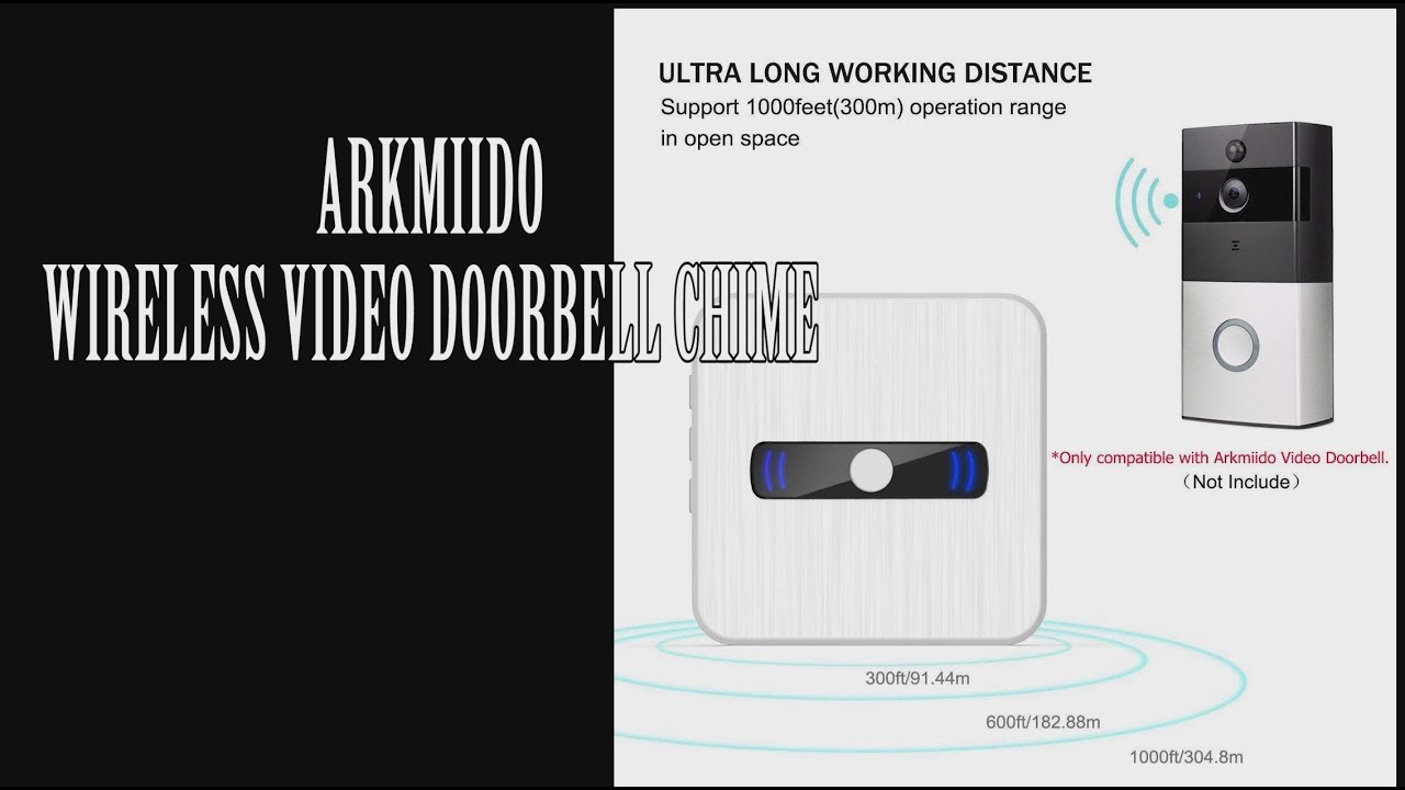 Arkmiido external chime for wireless video doorbell
