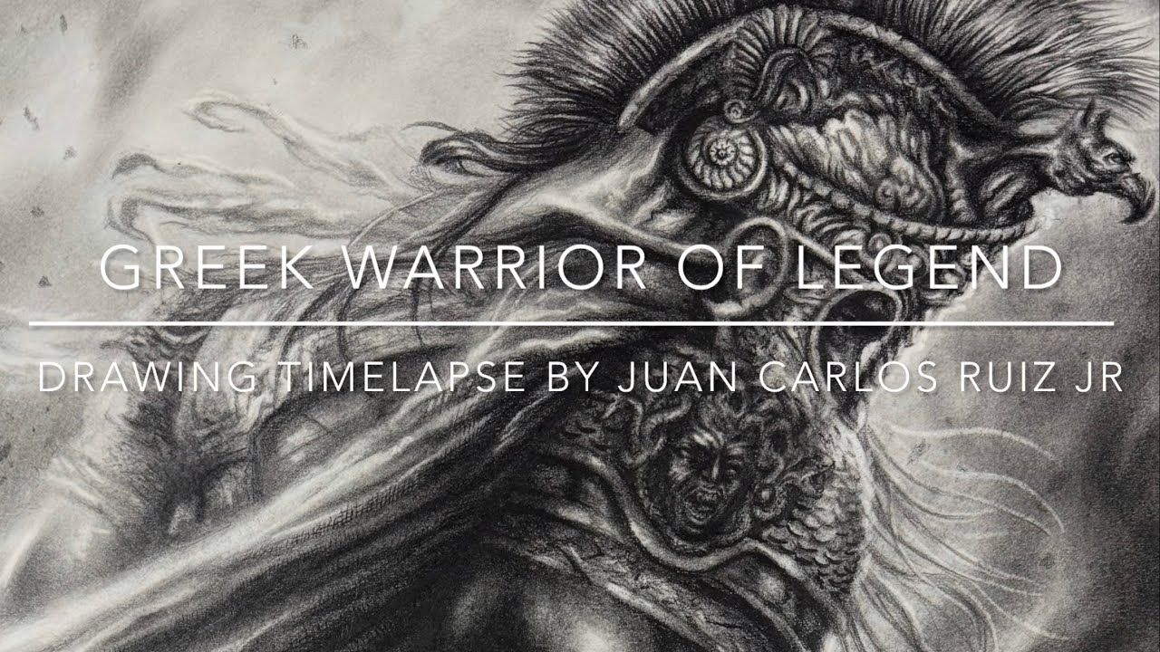 Greek Warrior of Legend drawing Timelapse by Juan Carlos Ruiz Jr.