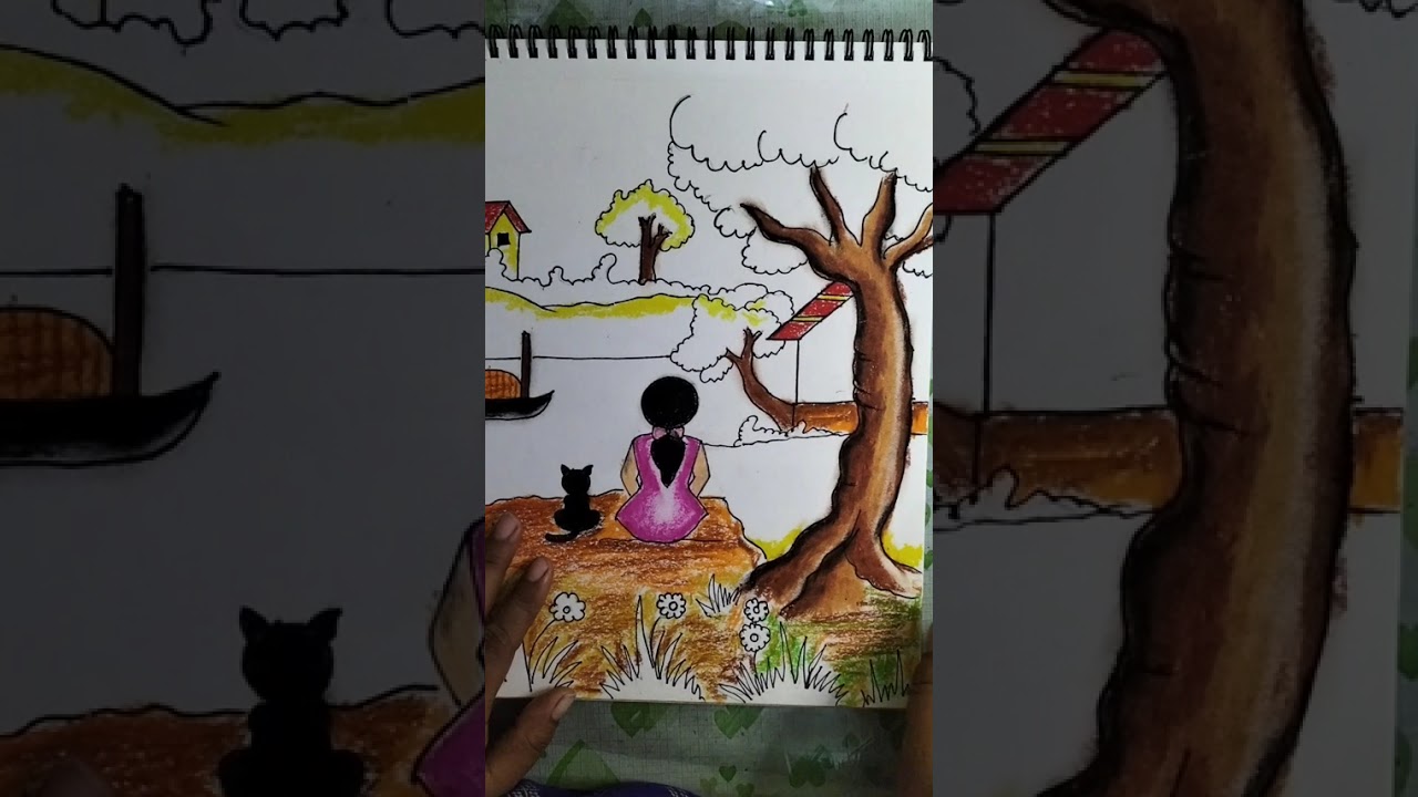 Colouring with oil pastels 
