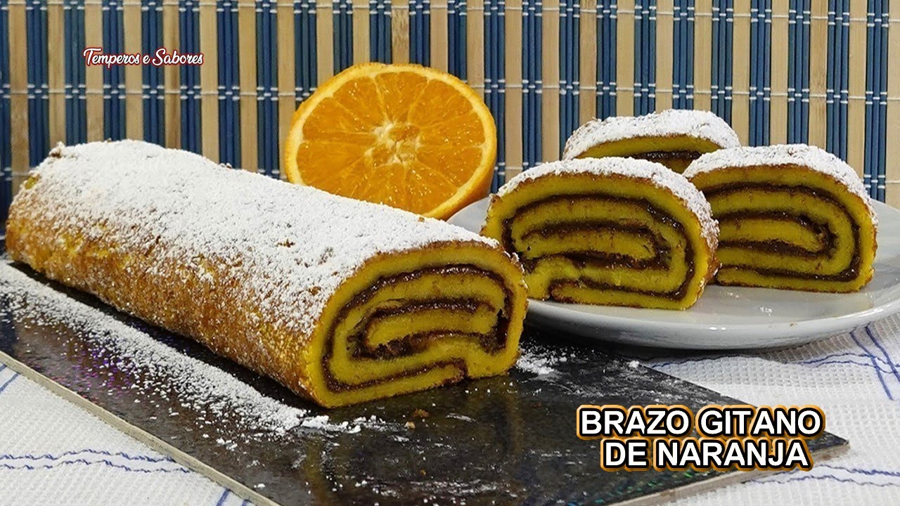 BRAZO GITANO DE NARANJA SOLO 4 INGREDIENTES lo preparas en media hora