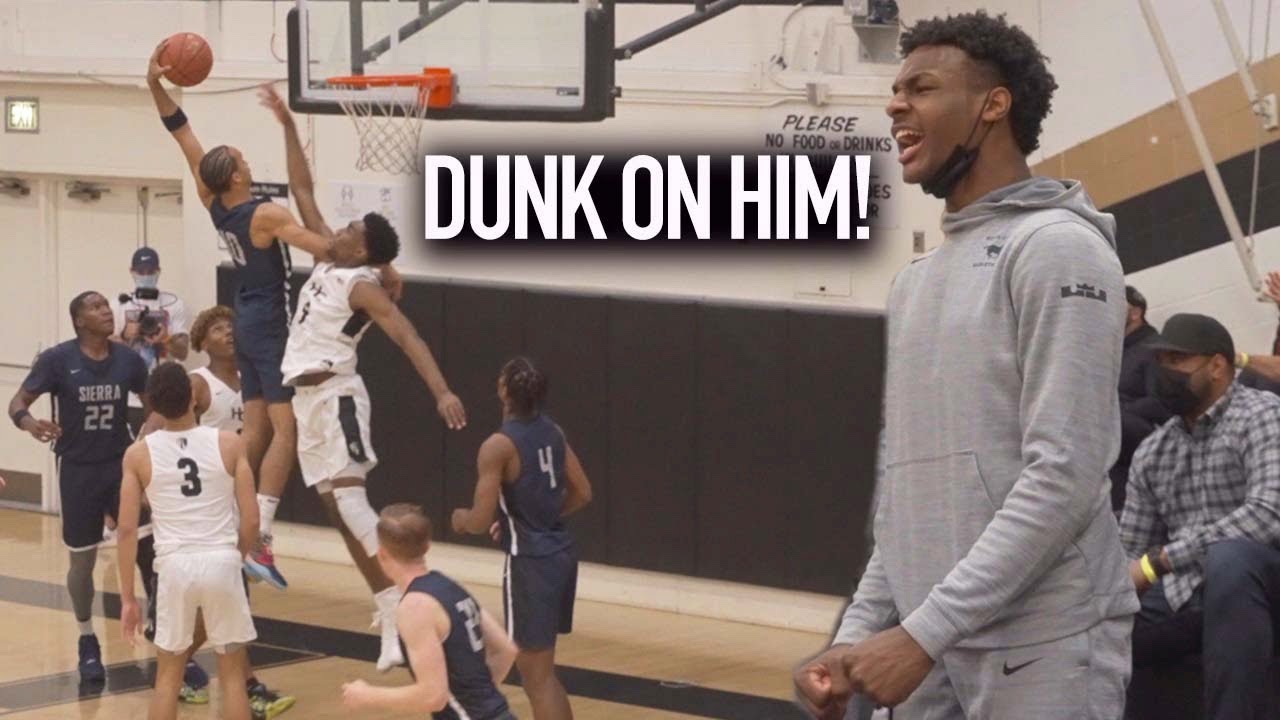 Bronny James GOES CRAZY After Amari Bailey DUNK! Sierra Canyon Wild Game!