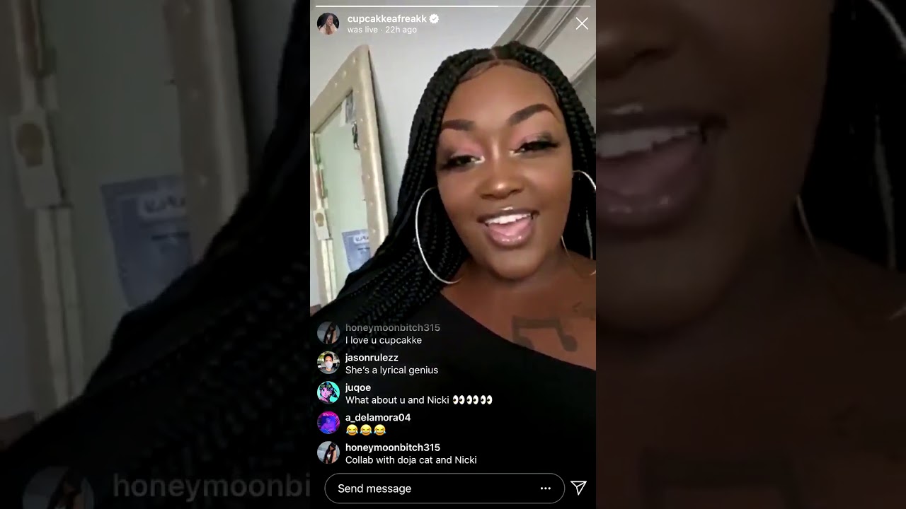 CupcakKe wants to collab with Azealia Banks, Young M.A, Nicki Minaj, and Dreezy - Instagram Live
