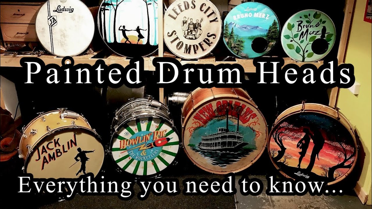 Painted Drum Heads - The Washboard Resonators