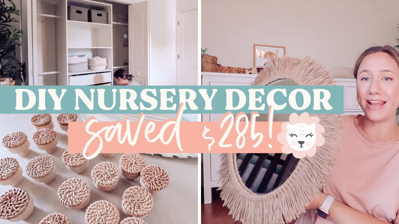 DIY BOHO NURSERY DECOR + IKEA HACKS — DIY Rattan Dresser Knobs, DIY Closet System, DIY Fringe Mirror