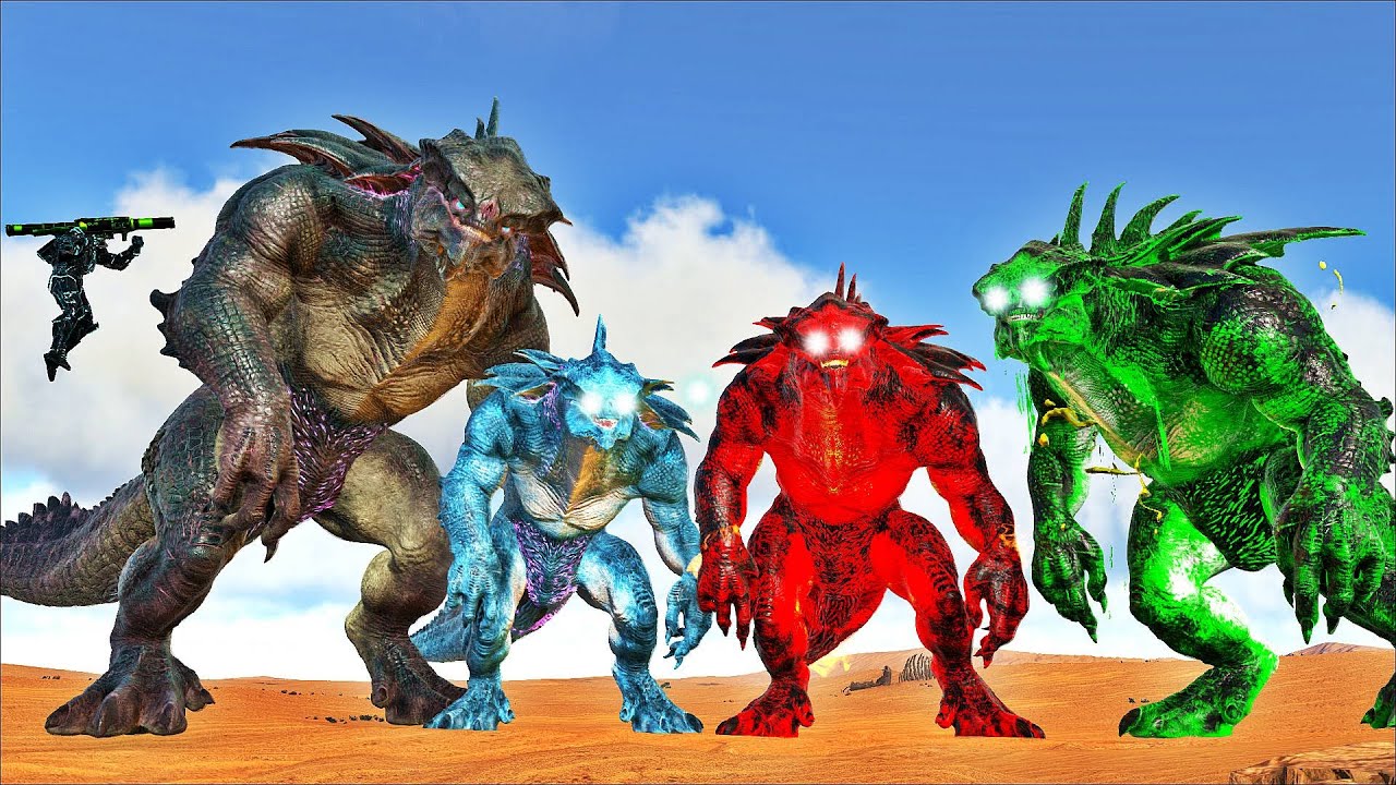 Enfrentei O Pai KING TITAN e Seus 3 Filhos ELEMENTAIS! (SUPER MOD) ARK SURVIVAL EVOLVED (DINOSSAURO)