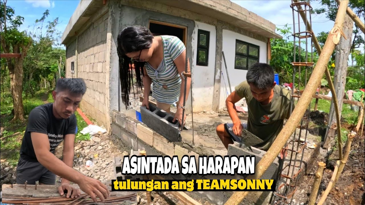 PART-7 LUMITAW NA ANG GANDA AT PAG BABAGO SA HARAPAN NG BAHAY POSTE MAY PORMA NA!