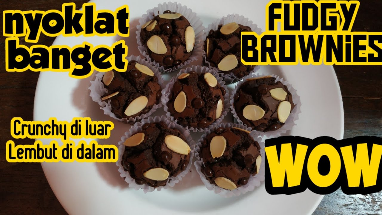 Fudgy Brownies Cup mudah dan enak banget, Nyoklat || Vidio Bu Amel