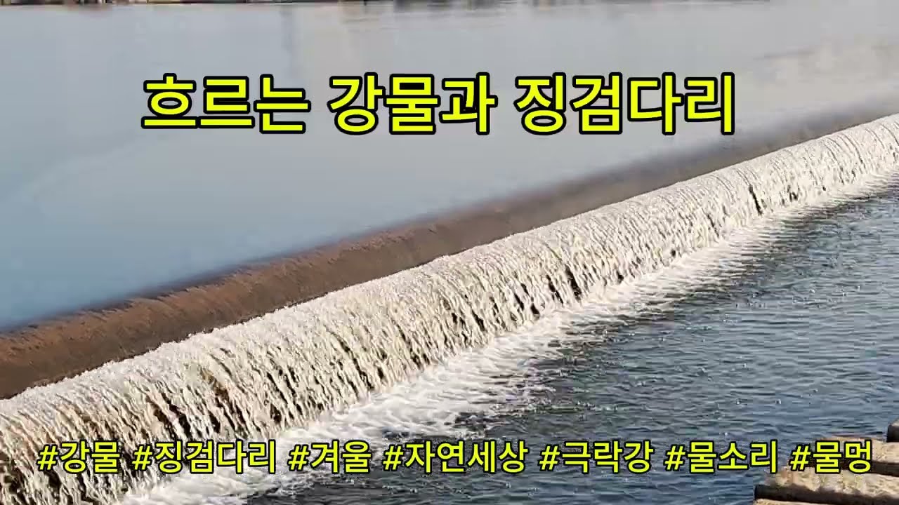흐르는 강물과 징검다리 #자연세상 #겨울 #강물 #물소리 #물멍 #흐르는 강물과 징검다리 #징검다리 #극락강