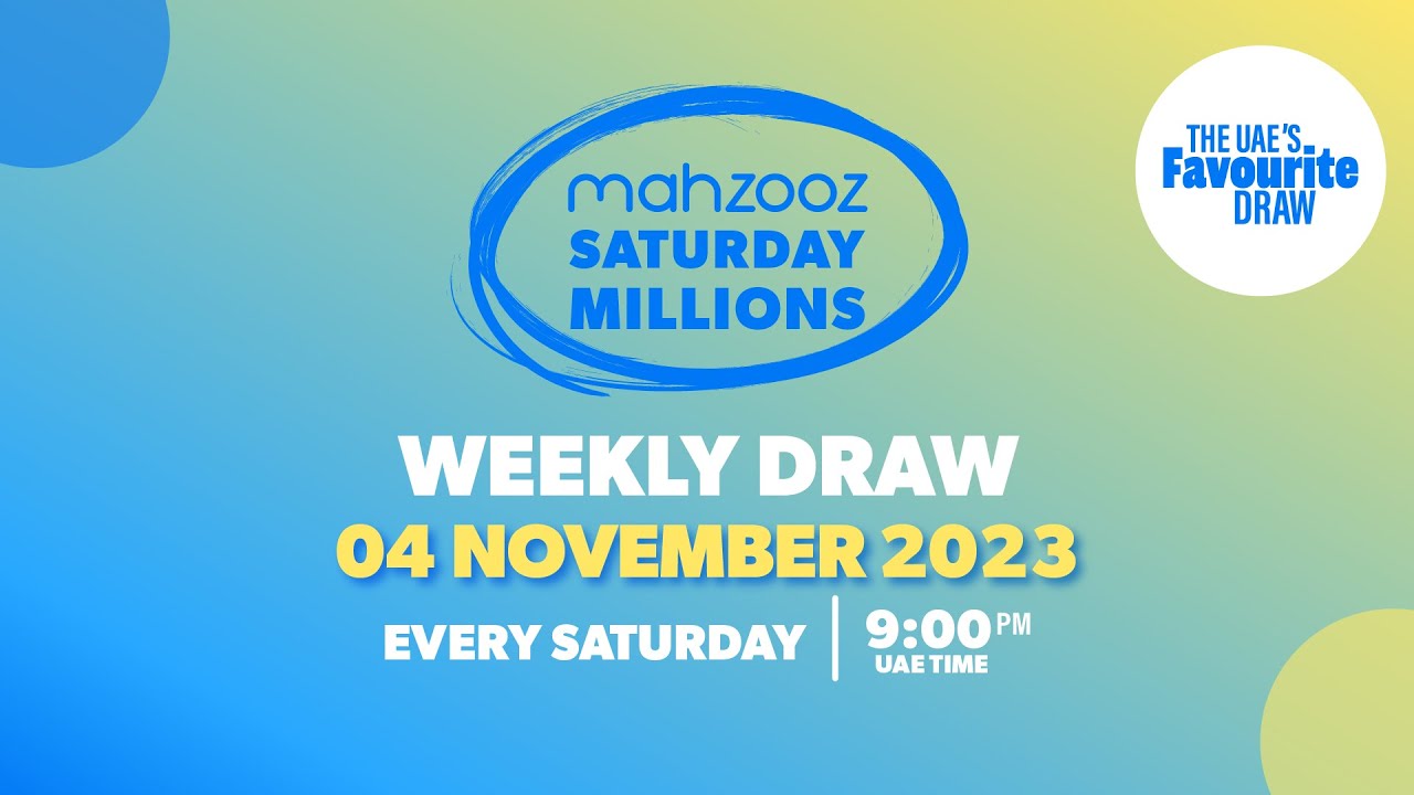 Mahzooz Saturday Millions Live Draw - 4 November 2023