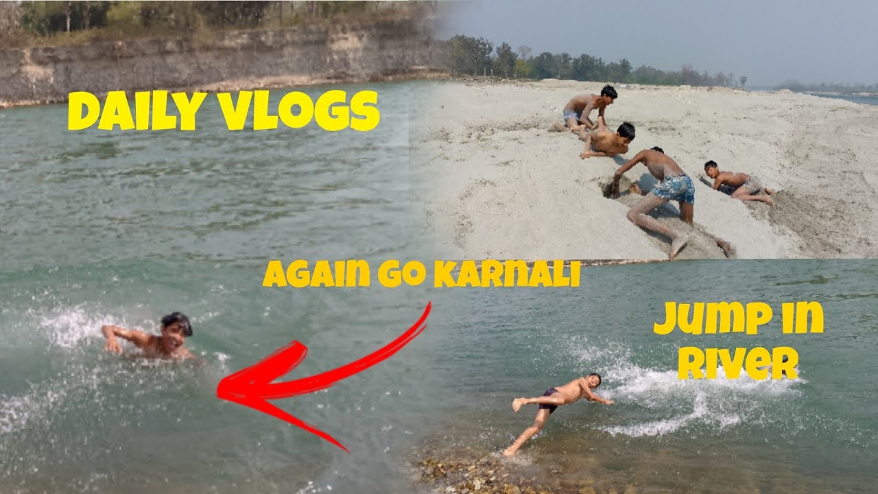 Again go karnali river #swimming vlogs 