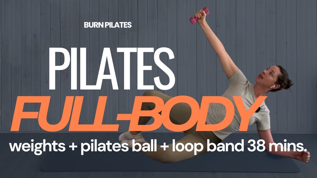 38 MIN. Mat Pilates | with weights, pilates ball and booty band | Abs, Butt, Arms Class