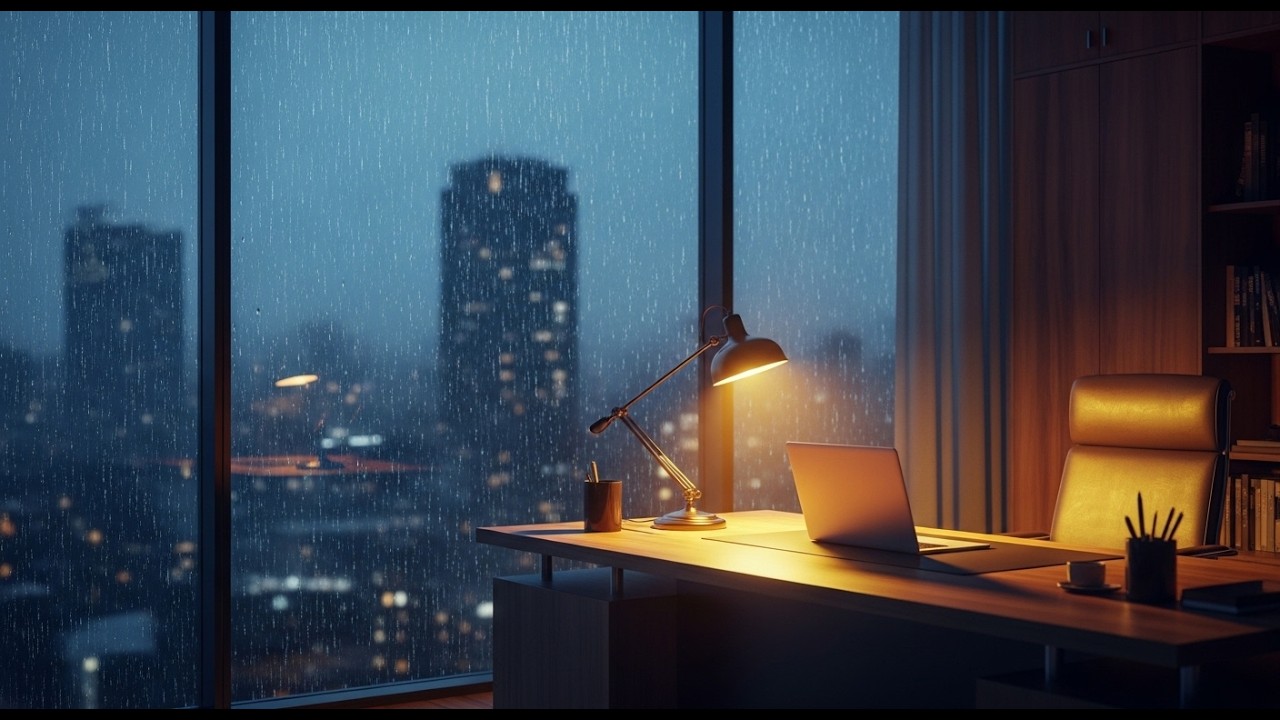 Rain in a Quiet Garden for Late Night Study