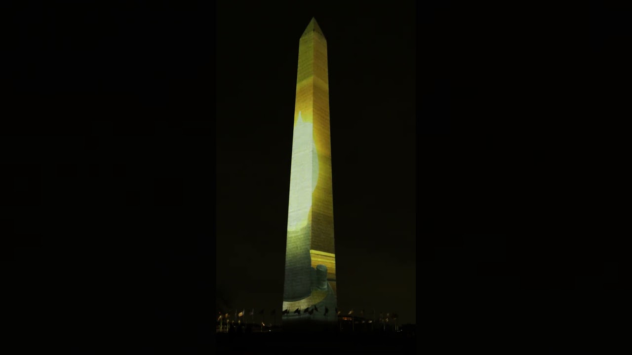 USA 250th Anniversary Projected on the Washington Monument - Jan 5, 2026