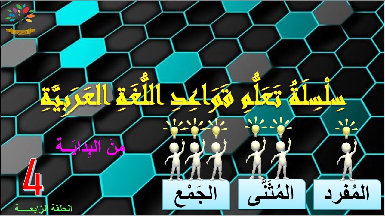 سلسلة تعلّم اللّغة العربيّة - الحلقة الرّابعة - المفرد والمثنى والجمع - أنواع الجموع