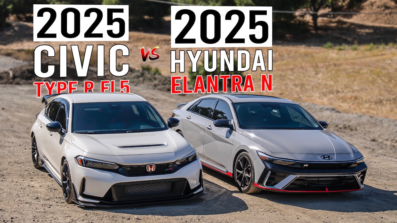Оправдана ли премия в 10 тысяч долларов? Hyundai Elantra N (DCT) 2025 года против Honda Civic Typ...