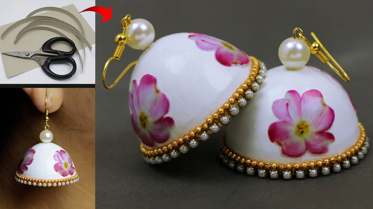 Beautiful Paper Earring Making // Easy jewellery making at home with paper