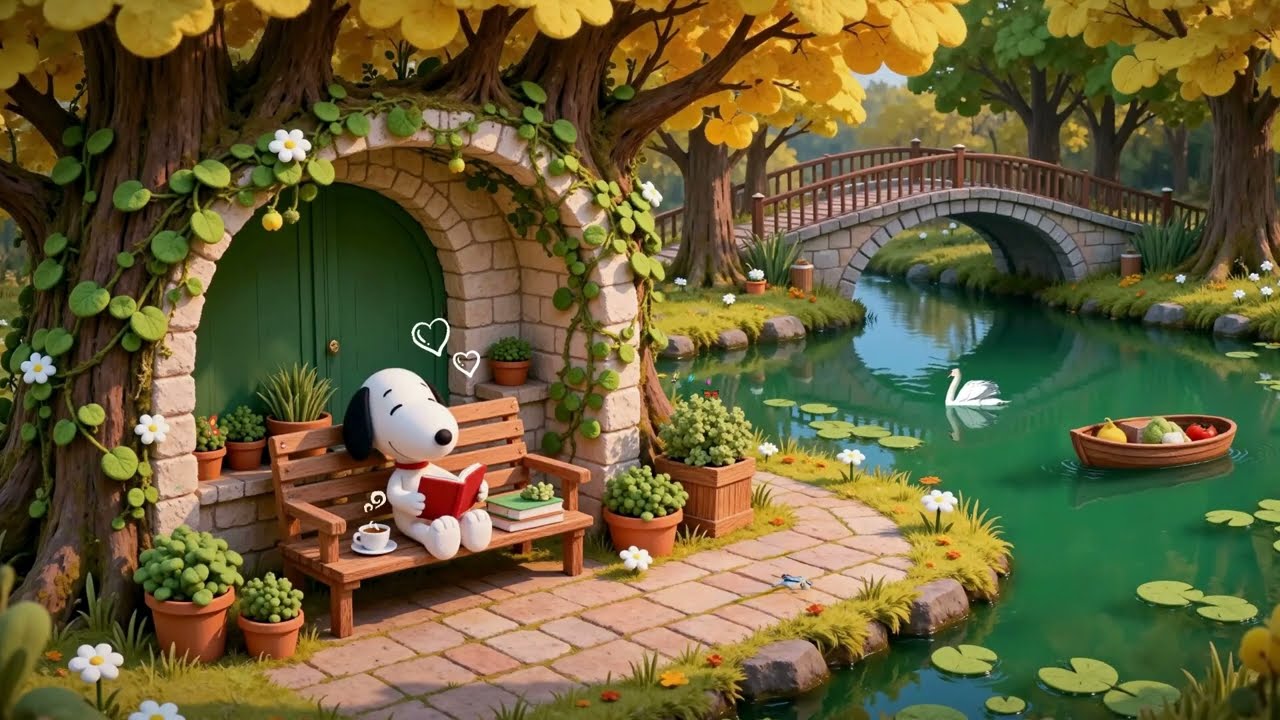 🌿📖 Snoopy’s Cozy Garden Hideaway | Calm Lofi Beats for Study & Rest