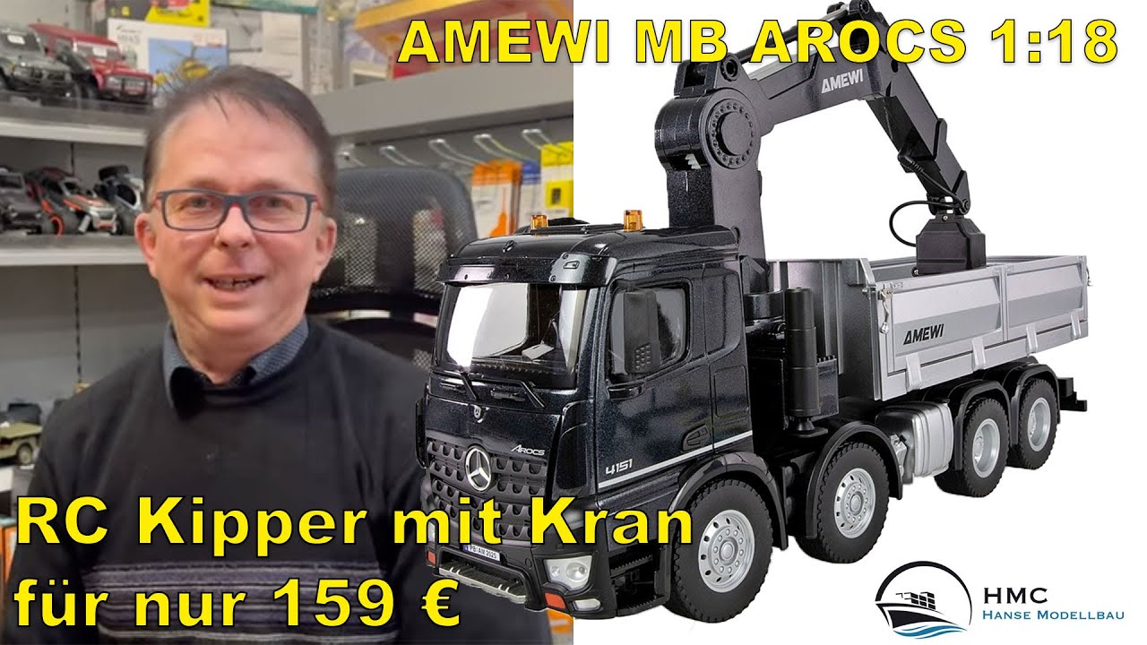 1:18 MB AROCS Kranwagen – Voll RC für 159€! Amewi 22716 im Test mit Kran & Kipper