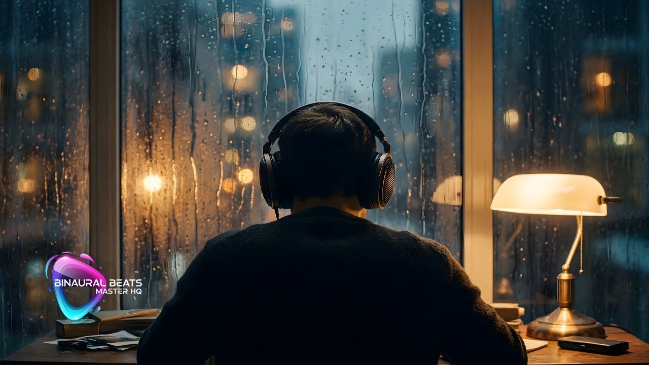 40 Hz Binaural Beats with Heavy Rain on Window for Deep Focus
