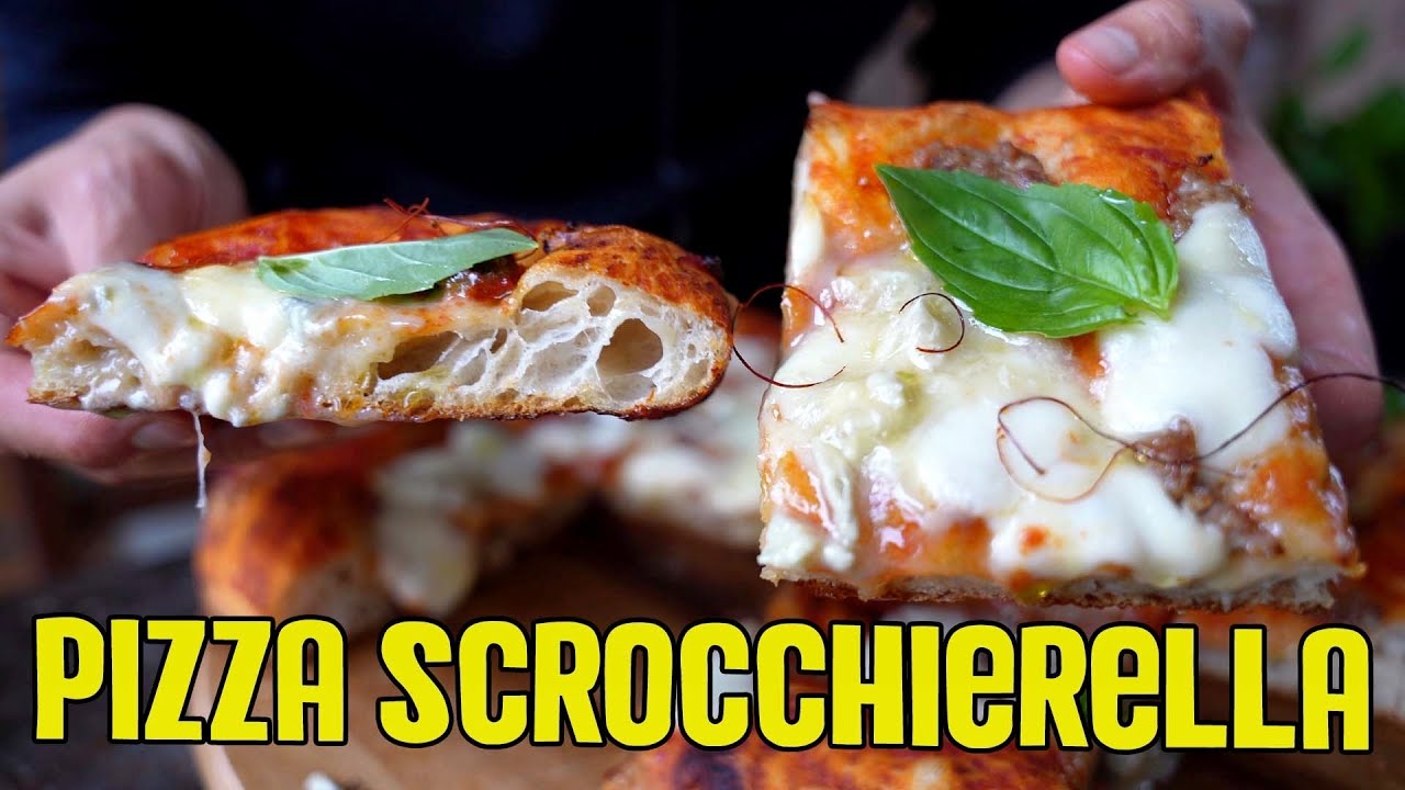 PIZZA SCROCCHIARELLA ad alta idratazione fatta IN CASA pronta IN POCHE ORE * risultato CLAMOROSO *