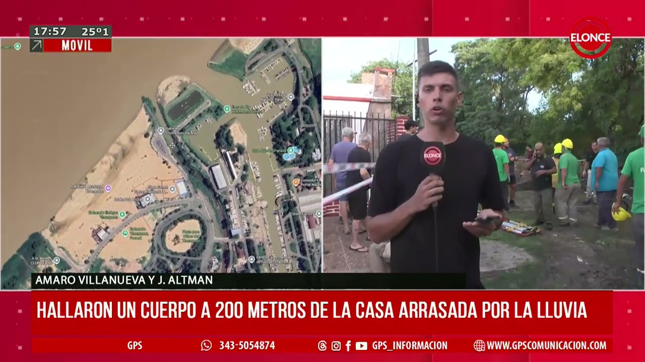 Hallaron un cuerpo a 200 metros de la casa arrastrada por la lluvia-ELONCE-19/02/2026