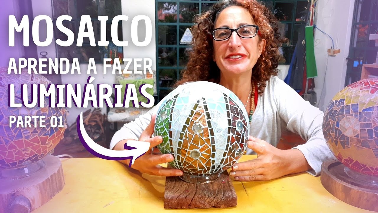 MOSAICO - Como fazer luminárias com pastilhas de vidro (PARTE 01)