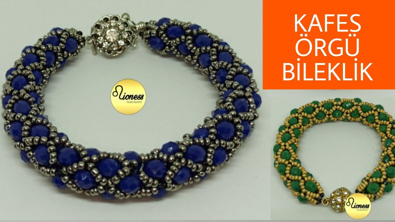 KAFES ÖRGÜ KRİSTAL BİLEKLİK YAPIMI ||  #DIY #Tutorial || CRYSTAL BEAD BRACELET