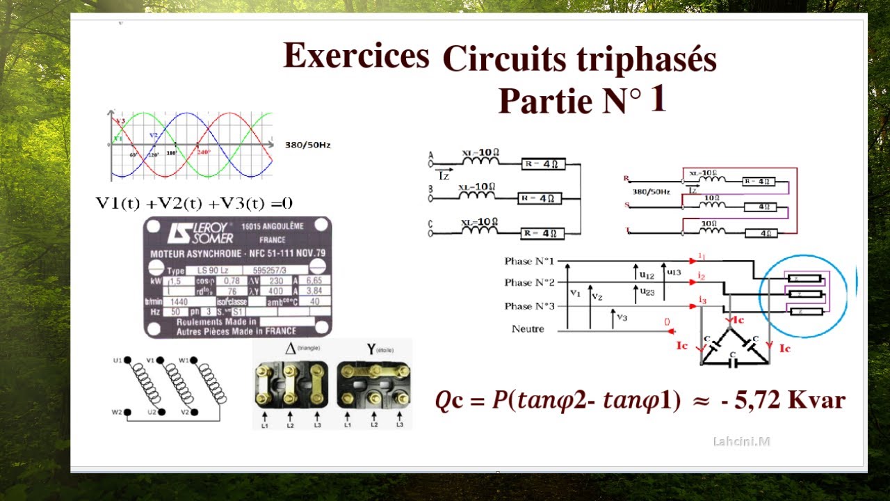 Exercice en circuits triphasés (partie N°1)