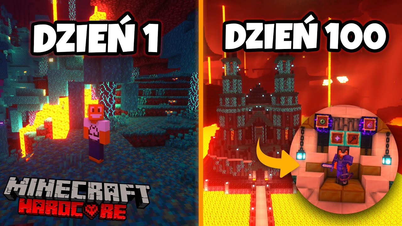 Przeżyłem 100 DNI w NETHERZE w Minecraft HARDCORE!