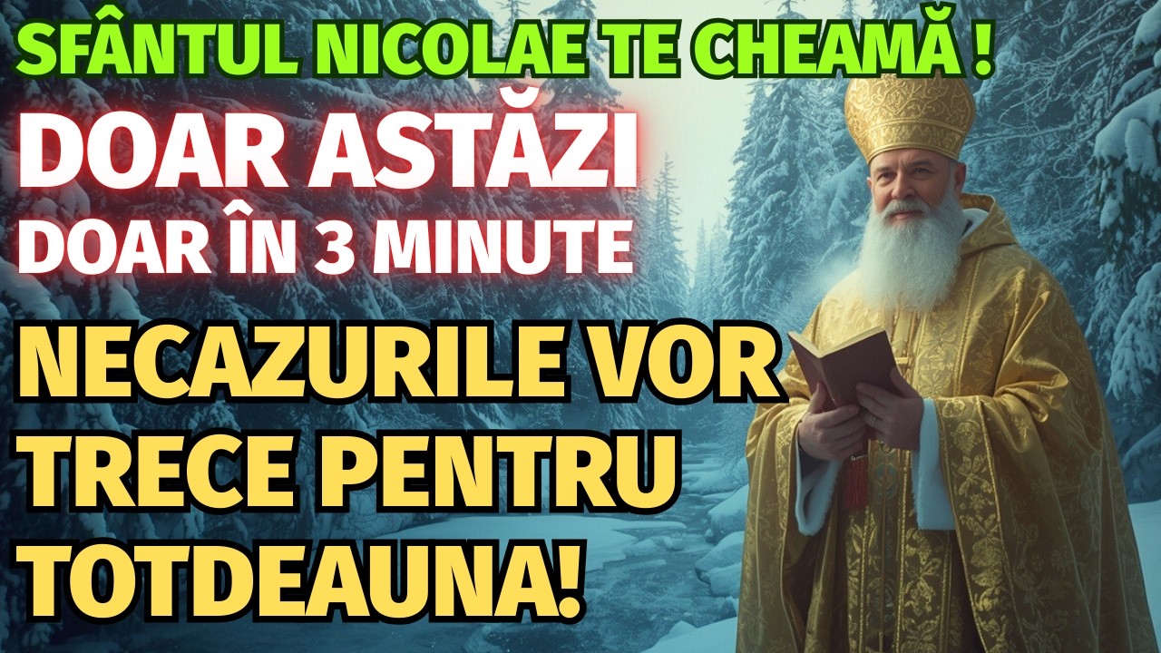 28 FEBRUARIE — SFÂNTUL NICOLAE TE CHEAMĂ! DOAR 3 MINUTE! NECAZURILE VOR TRECE PENTRU TOTDEAUNA!