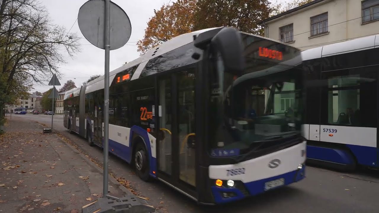 Latvia, Riga, bus 22 ride from Kalnciema iela to Airport