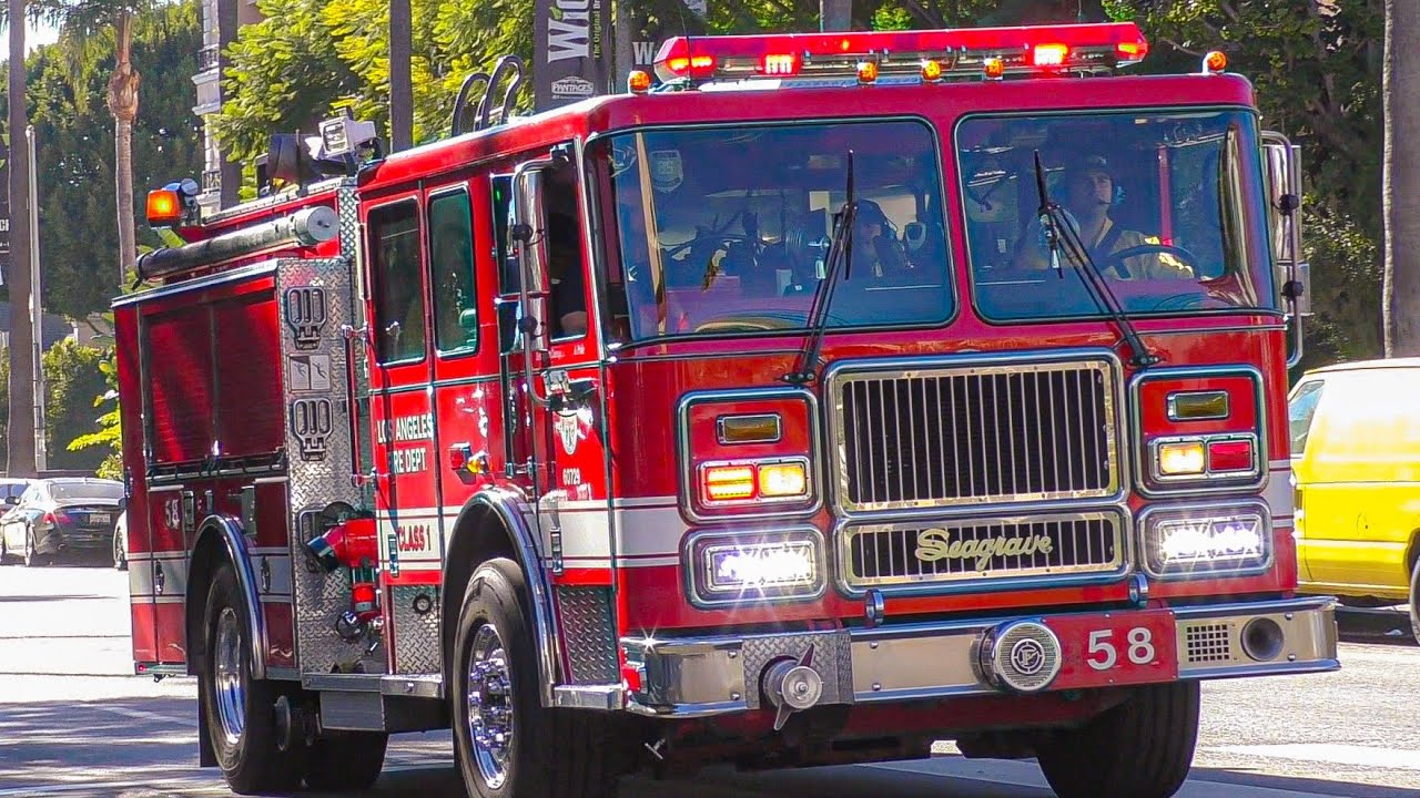 LAFD Engine 58 (reserve) & Rescue 61 Responding