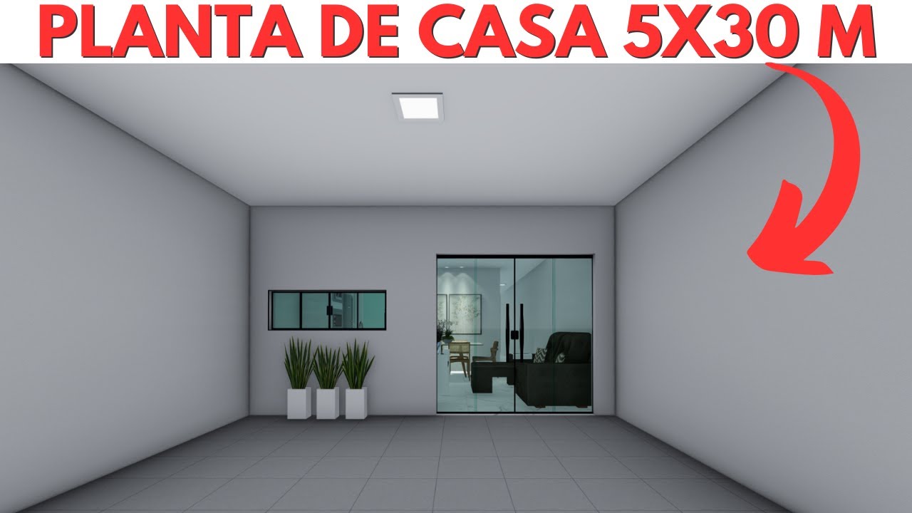 PLANTA DE CASA COM 03 QUARTOS E PISCINA - 5X30 METROS!