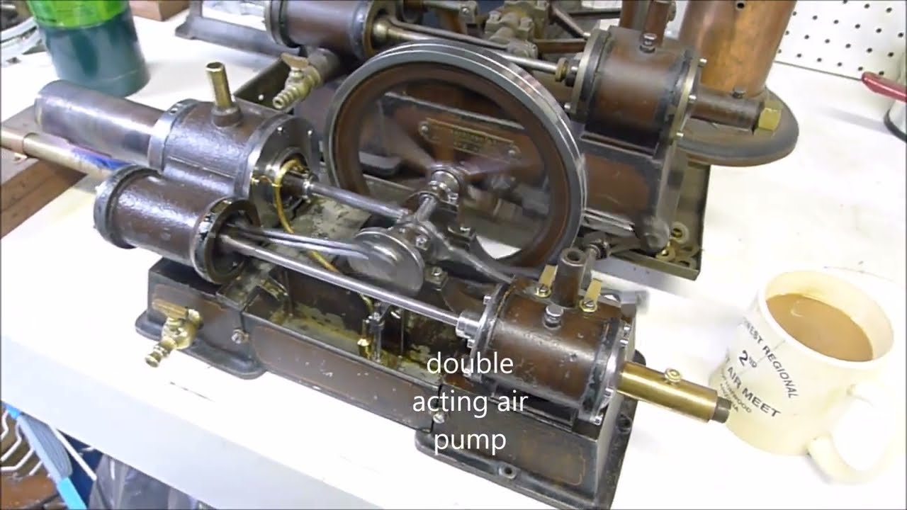 Early Amberg hot air engine for gas lighting