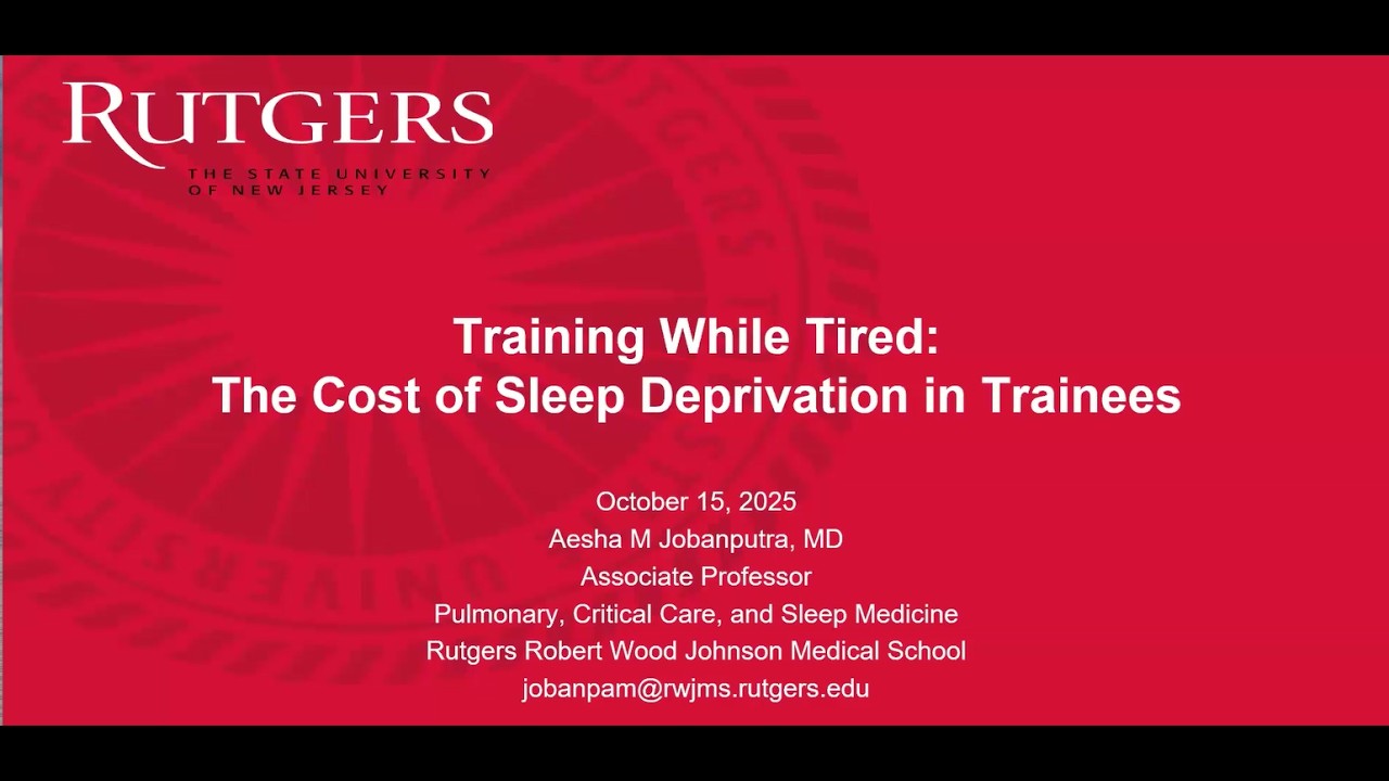 Yale Sleep Medicine Grand Rounds - October 15, 2026