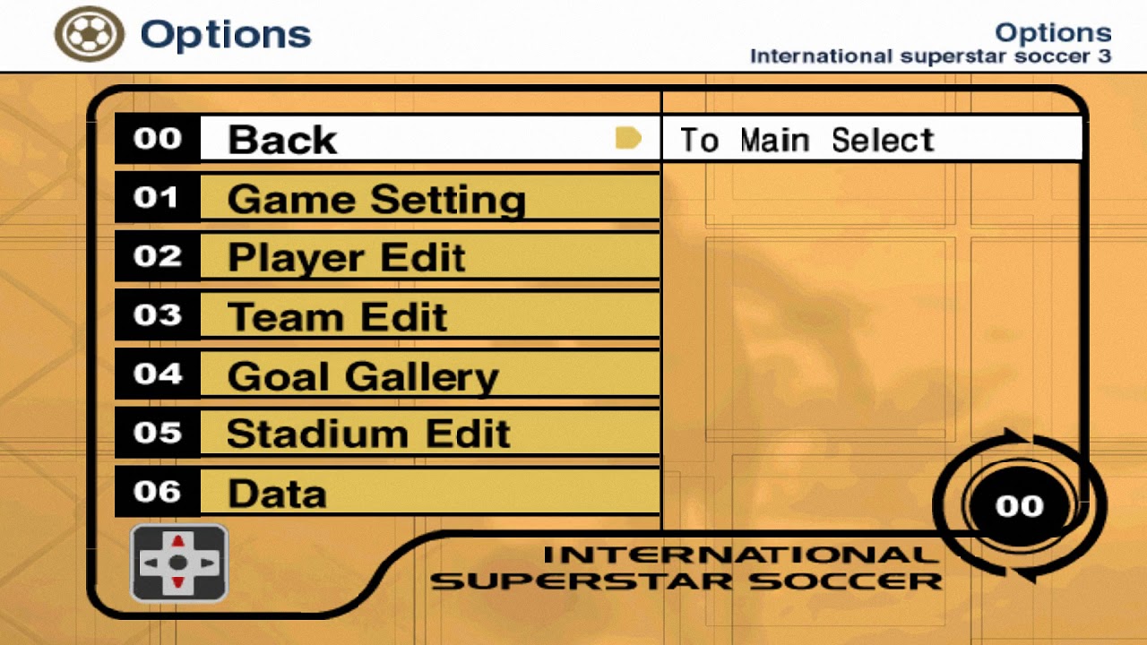 International Superstar Soccer 3 Options Menu Music