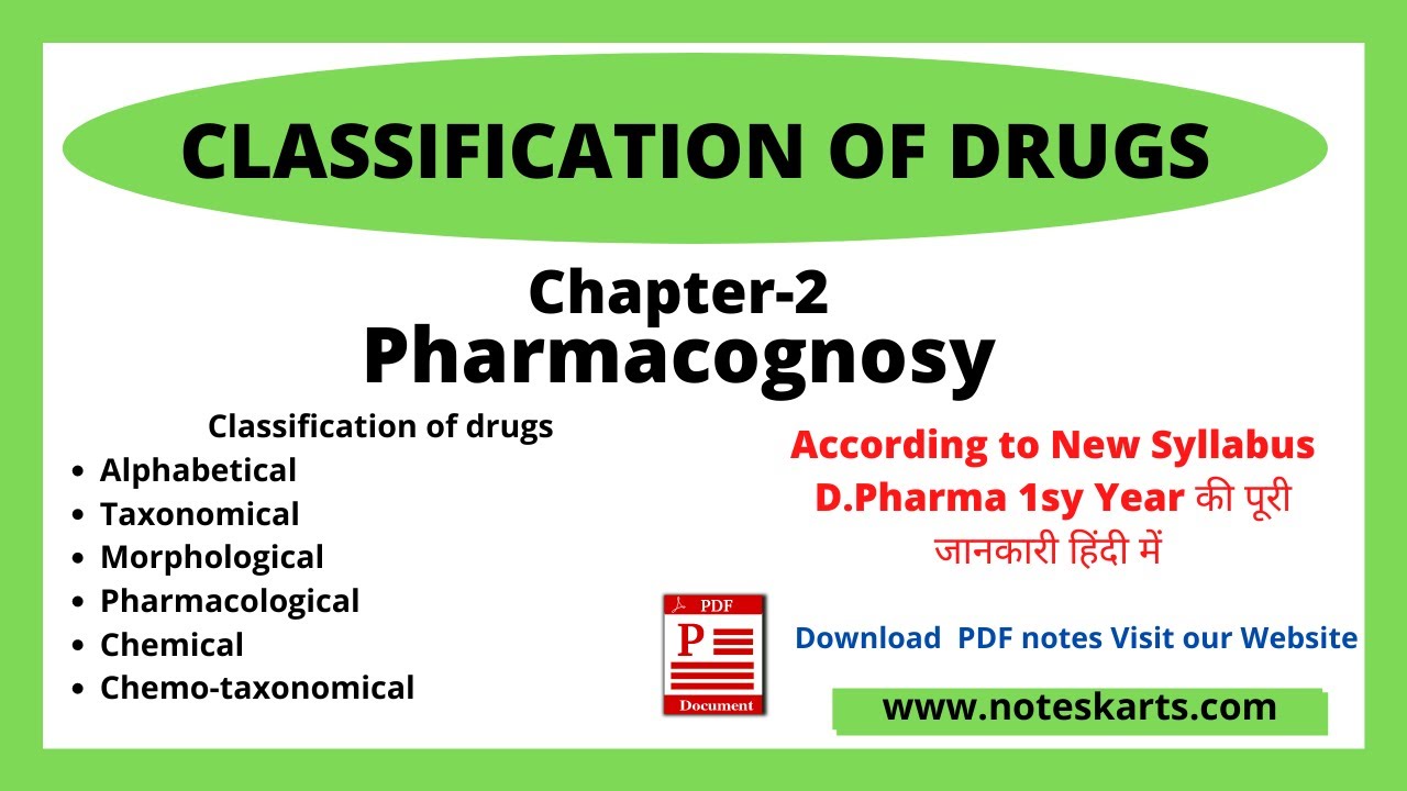Chapter 2, Classification of drugs | Pharmacognosy | L-1 D.Pharma 1st year | B.Pharm – 4th sem