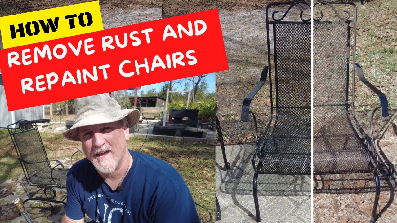Removing Rust, Old Paint and Repainting Metal Patio Furniture