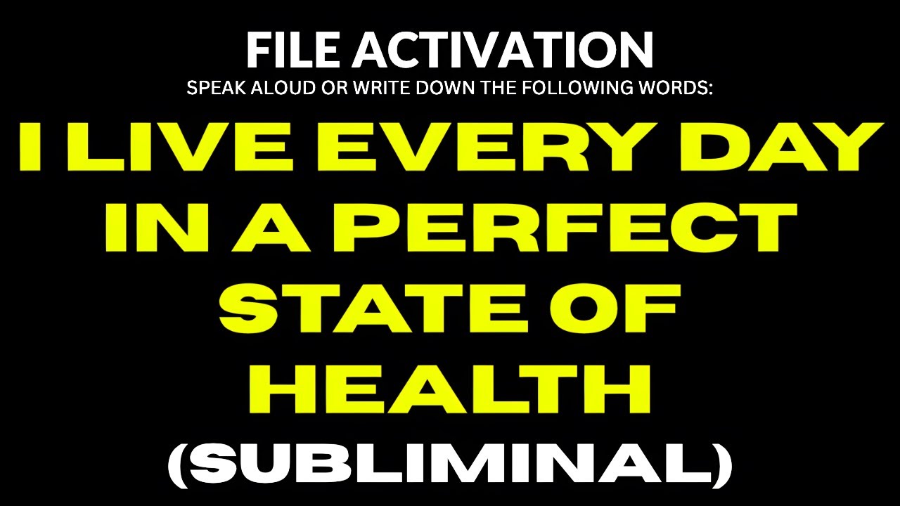[ LIFE CHANGING! ] i live every day in a perfect state of health ( subliminal )
