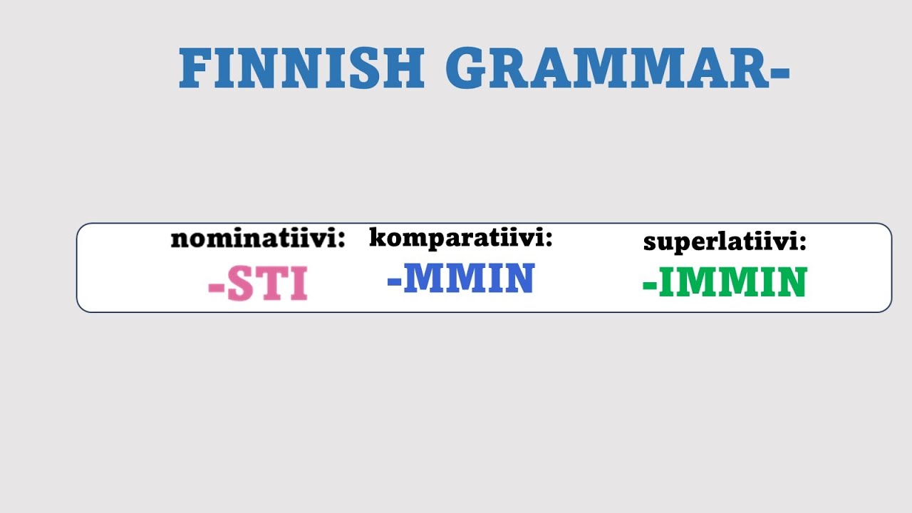 Finnish grammar for intermediate level YKI B1 B2 | Nominatiivi, komparatiivi ja superlatiivi