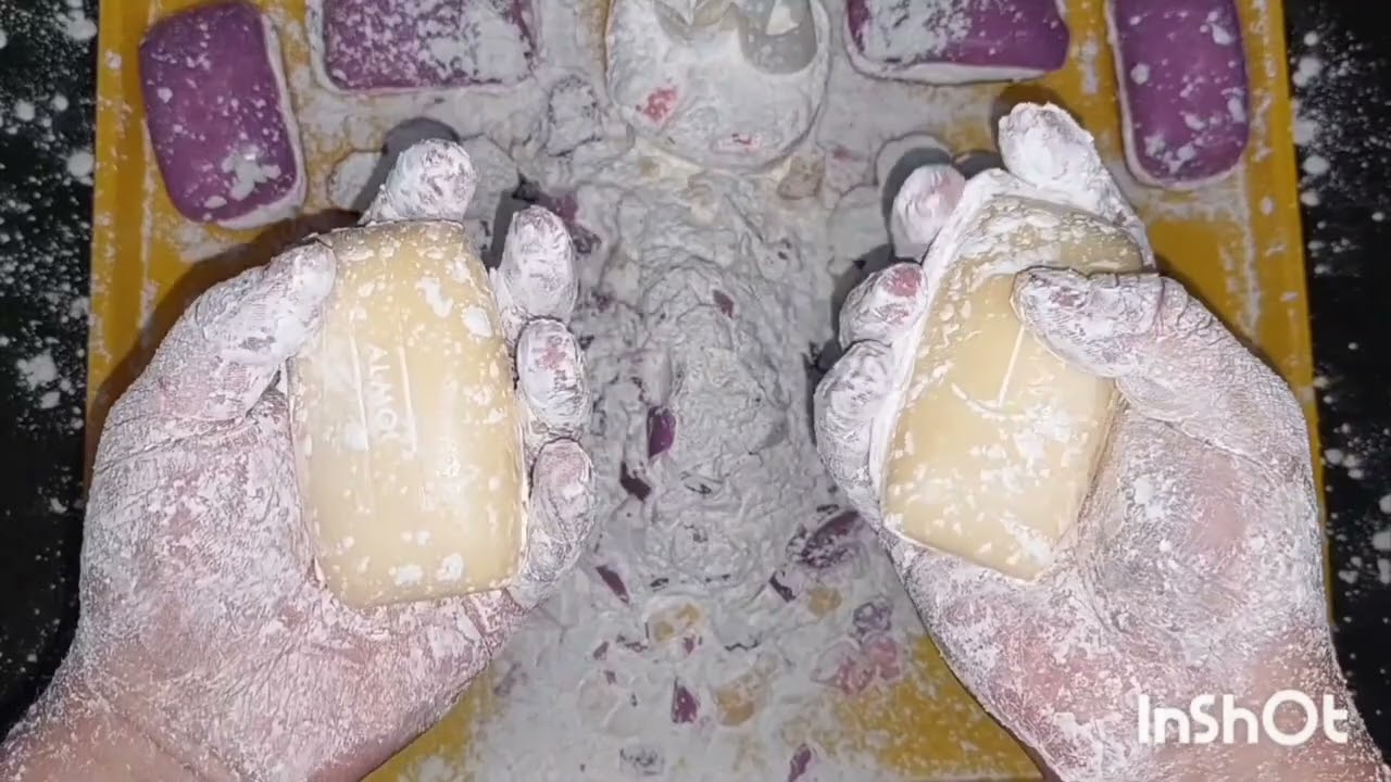 ASMR 🤗  Breaking soap boxes,soap baskets and flowers with cornstarch🤤 #soapbox #asmr