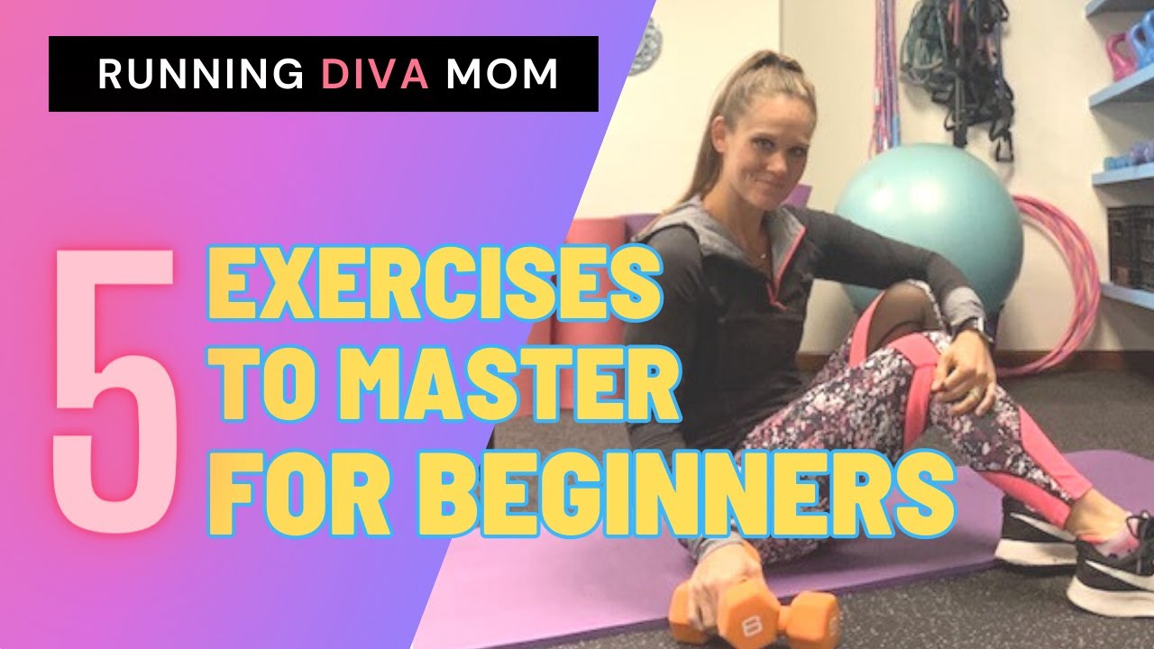 5 Exercises to Master for BEGINNERS - Plank, Glute Bridges, Lunges, Bicep Curls, Squats