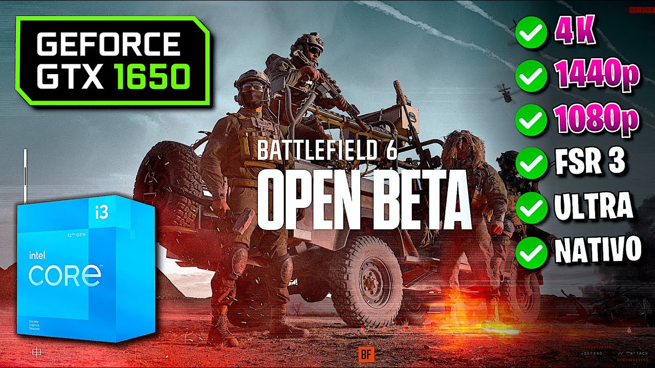 ✅ GTX 1650 ✅ Battlefield 6 Beta ✅ 4K - 1440p - 1080p - 720p 🔴 JUGANDO con 4GB VRAM 🔴